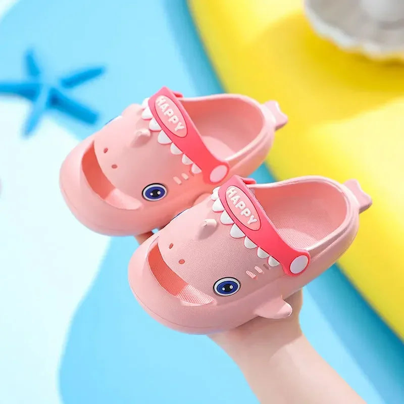 Kids‘ Megalodon Shark Slippers Toe Protection Waterproof Anti-slip Garden Shoes Boys Girls Outdoor Casual Beach Sandals Children