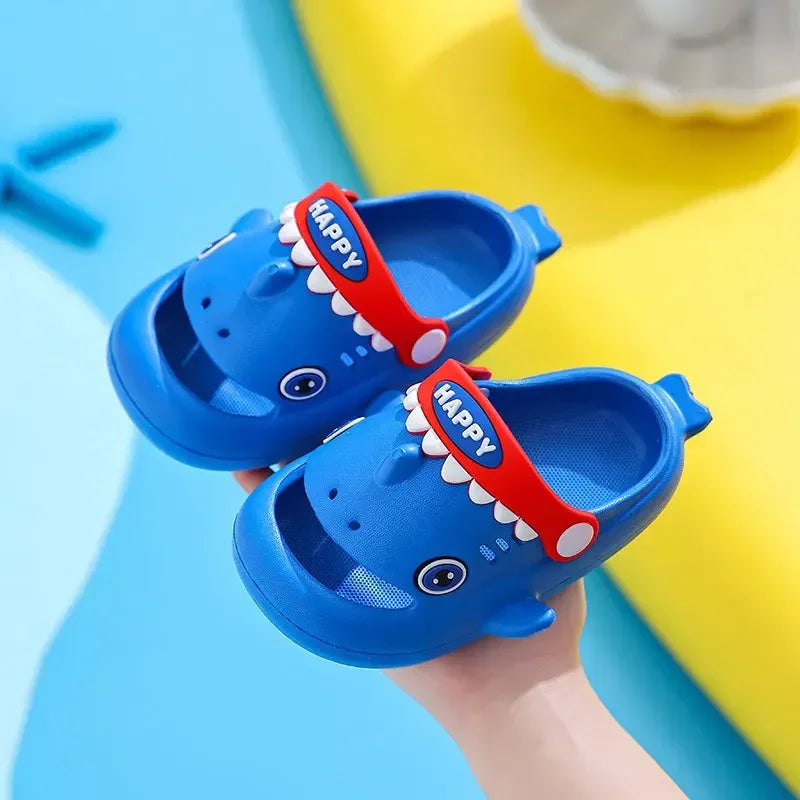 Kids‘ Megalodon Shark Slippers Toe Protection Waterproof Anti-slip Garden Shoes Boys Girls Outdoor Casual Beach Sandals Children