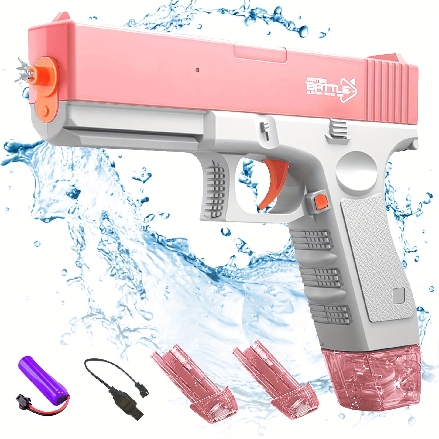 M1911 Electric Water Gun - High-Quality Rechargeable Kids Toy with Large Water Capacity for Summer Games and Fun