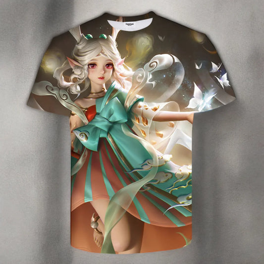 Evertop Custom Logo 3D Digital Printed Breathable Polyester Anime T-shirt for Men Women and Kids Short Sleeve O-Neck