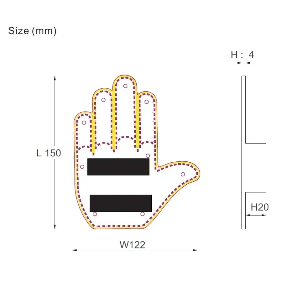 New car palm LED light car SUV interior rear windshield LED amber middle finger warning light brake light accessories