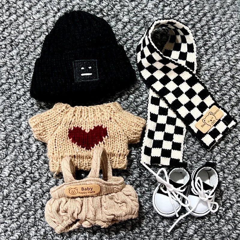 17cm Labubu clothes 1nd/2nd labubu Generation Labubu Sitting Party Clothes Pendant Doll Labubu doll Clothes Sweater scarf