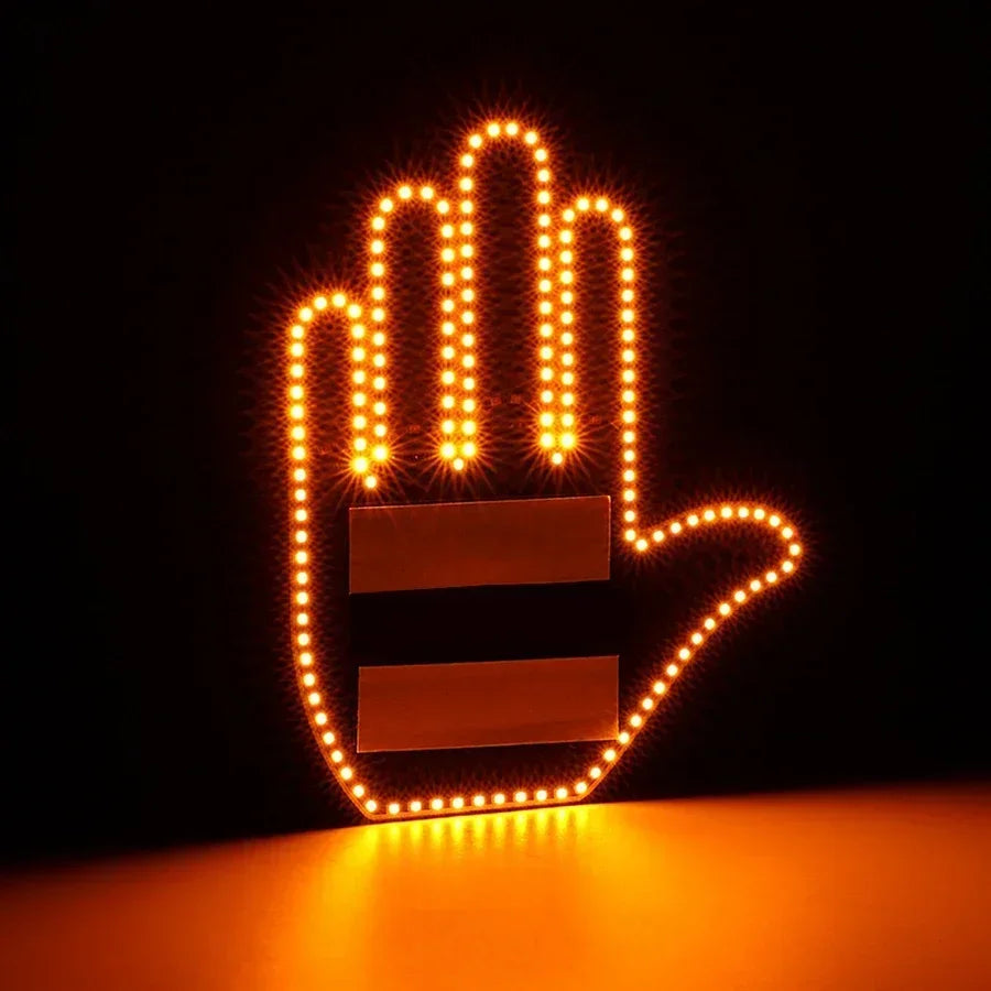New car palm LED light car SUV interior rear windshield LED amber middle finger warning light brake light accessories