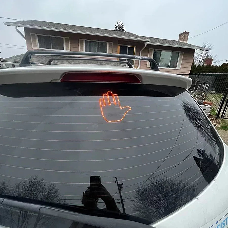 New car palm LED light car SUV interior rear windshield LED amber middle finger warning light brake light accessories
