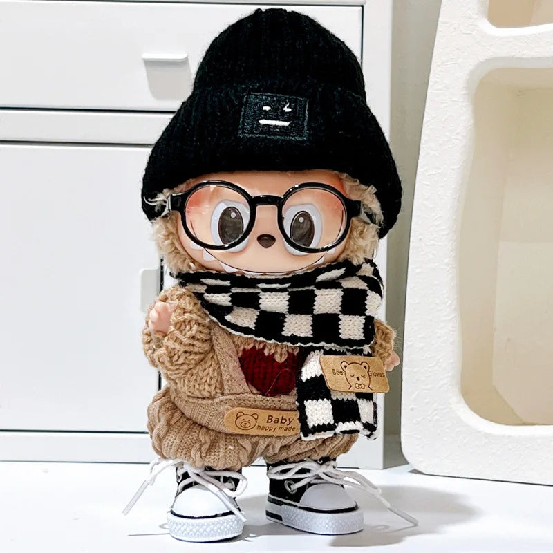 17cm Labubu clothes 1nd/2nd labubu Generation Labubu Sitting Party Clothes Pendant Doll Labubu doll Clothes Sweater scarf