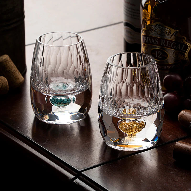 6pcs 15ml Liquor Crystal Glasses Set Vodka Shot Glass Wine Glasses Whiskey Spirits Sake Soju Brandy Tea Cup Diamond Cutting