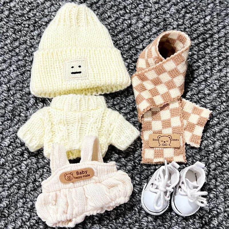 17cm Labubu clothes 1nd/2nd labubu Generation Labubu Sitting Party Clothes Pendant Doll Labubu doll Clothes Sweater scarf