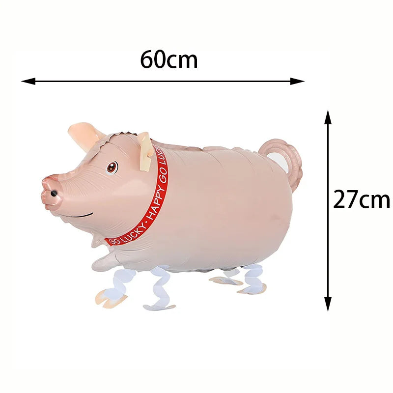 Farm Walking Animal Balloon Duck Chicken Cow Horse Sheep Walking Foil Balloon Kids Farm Theme Birthday Party Decoration Supplies