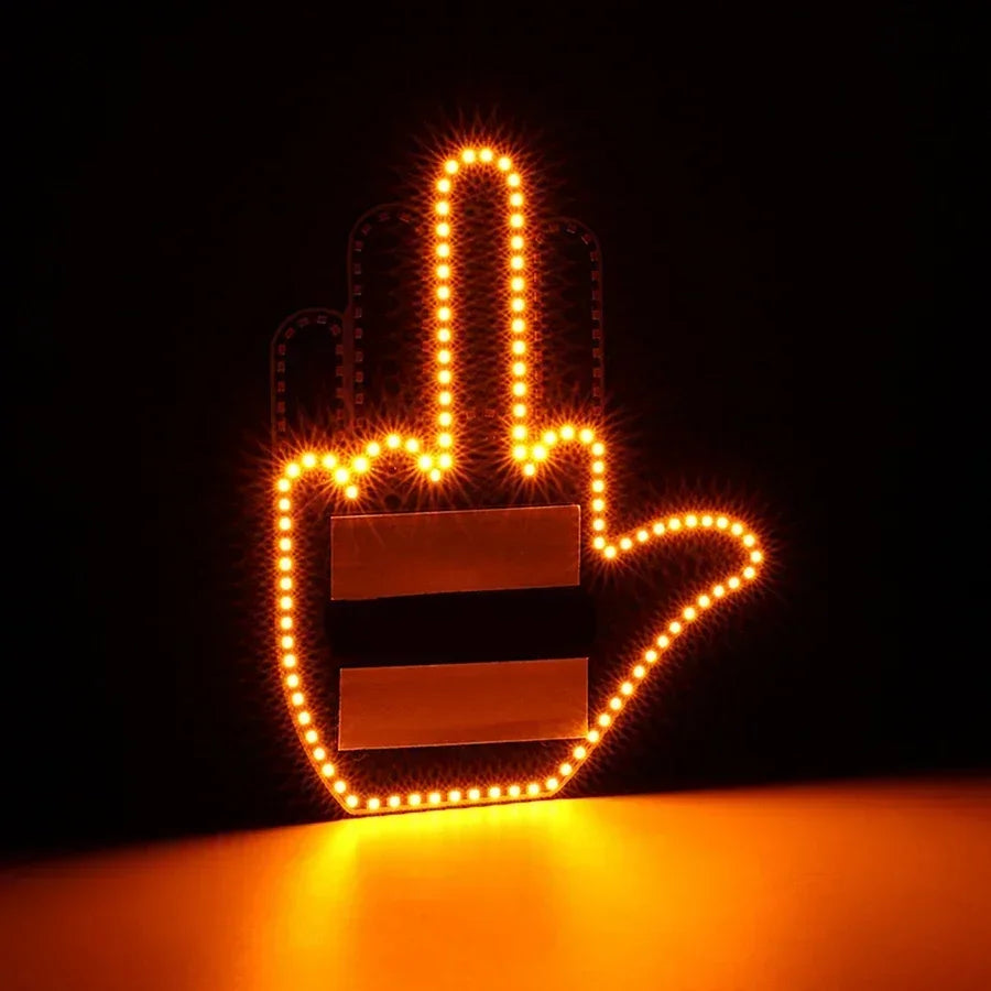 New car palm LED light car SUV interior rear windshield LED amber middle finger warning light brake light accessories