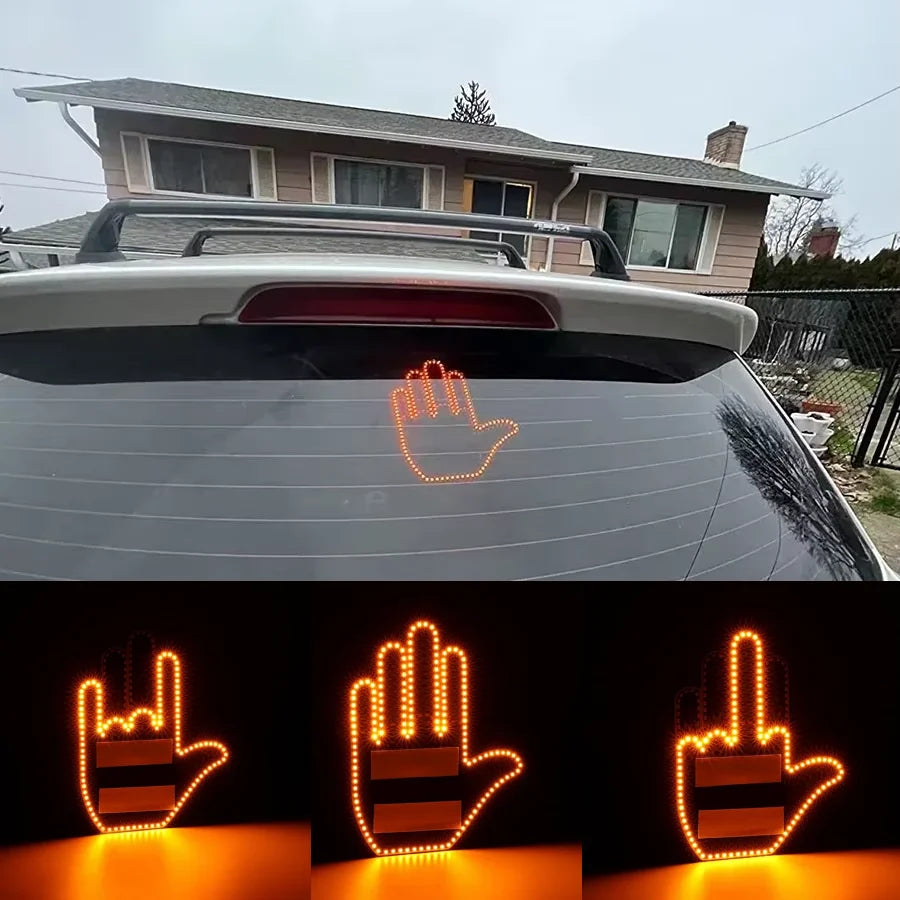 New car palm LED light car SUV interior rear windshield LED amber middle finger warning light brake light accessories
