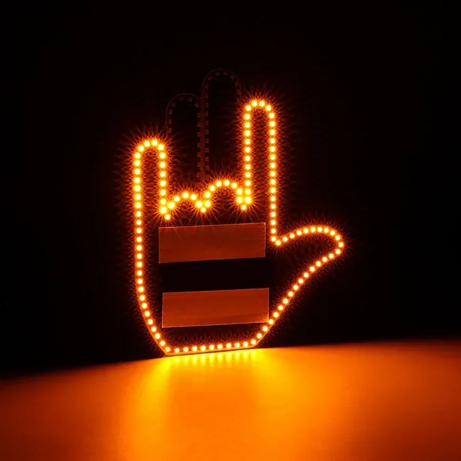 New car palm LED light car SUV interior rear windshield LED amber middle finger warning light brake light accessories