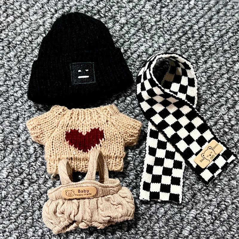 17cm Labubu clothes 1nd/2nd labubu Generation Labubu Sitting Party Clothes Pendant Doll Labubu doll Clothes Sweater scarf
