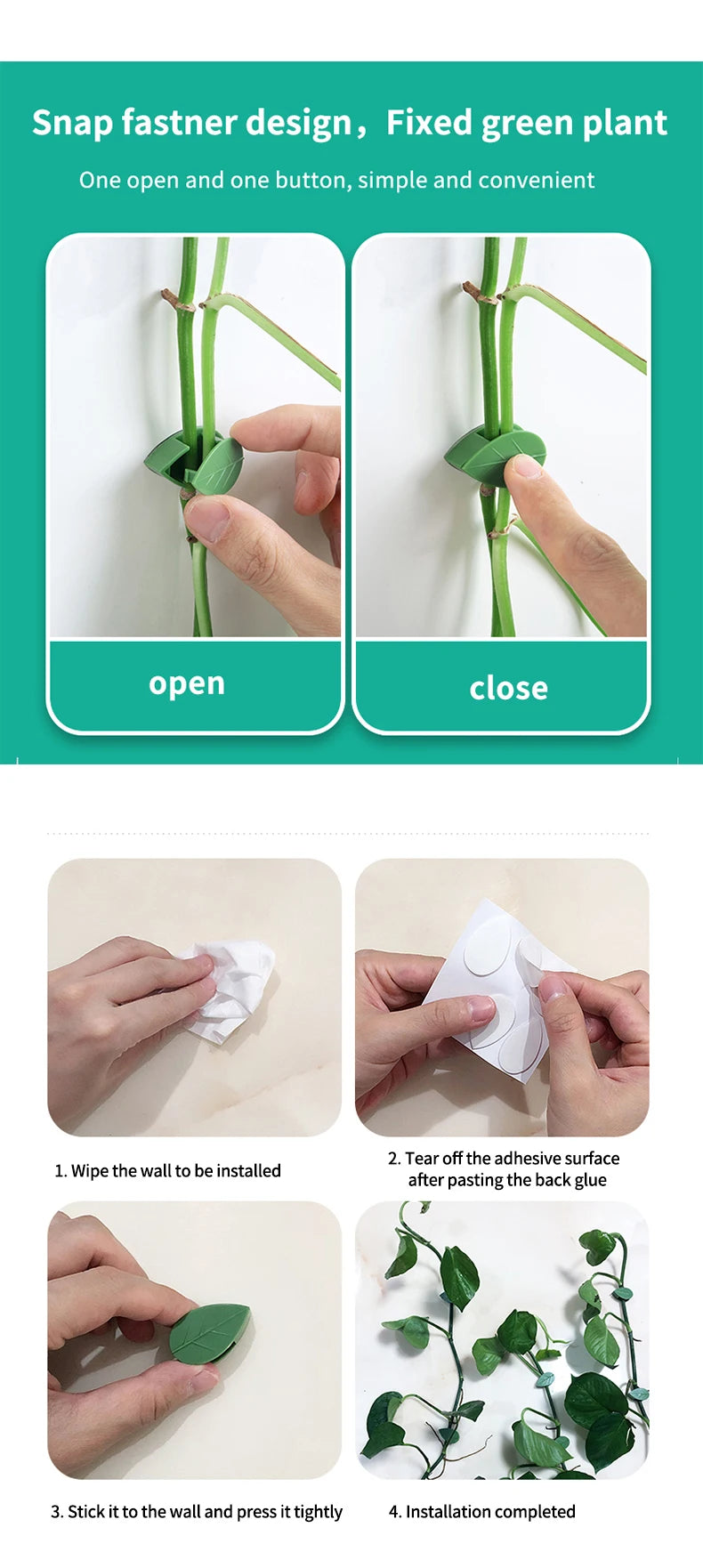 Plant Climbing Wall Fixture Rattan Vine Bracket Fixed Buckle Leaf Clips Traction Holder Plant Fixing Clip Garden Tool