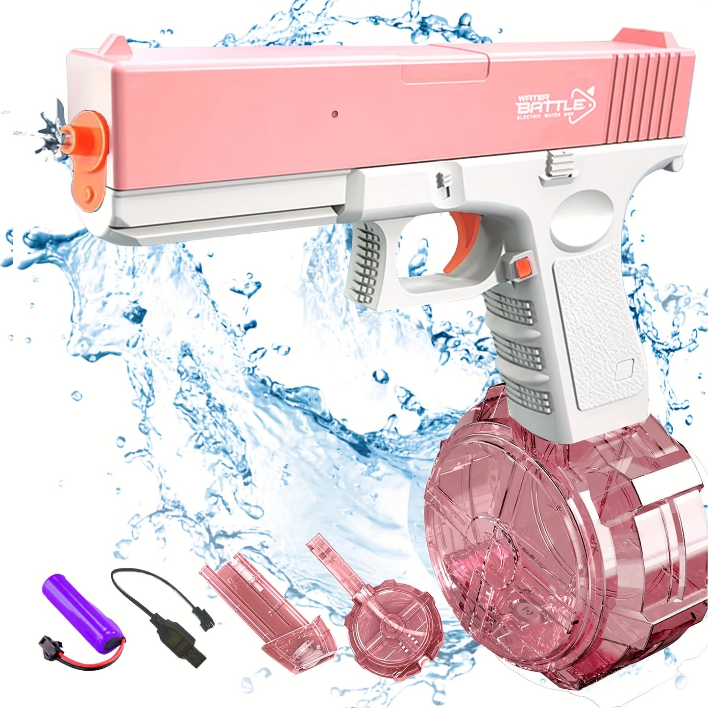 M1911 Electric Water Gun - High-Quality Rechargeable Kids Toy with Large Water Capacity for Summer Games and Fun