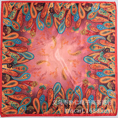 90cm New Headscarf Retro Large Cashew Flower Women's Decorative Chest Wrap Large Square Scarf Shawl Sun Protection Scarf