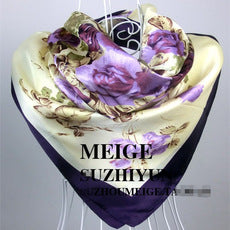 90cm New Headscarf Retro Large Cashew Flower Women's Decorative Chest Wrap Large Square Scarf Shawl Sun Protection Scarf