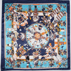 90cm New Headscarf Retro Large Cashew Flower Women's Decorative Chest Wrap Large Square Scarf Shawl Sun Protection Scarf