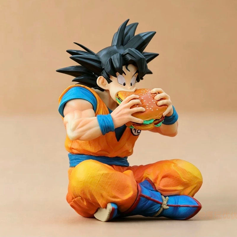 14cm Dragon Ball Son Goku Eat Hamburger anime Figure