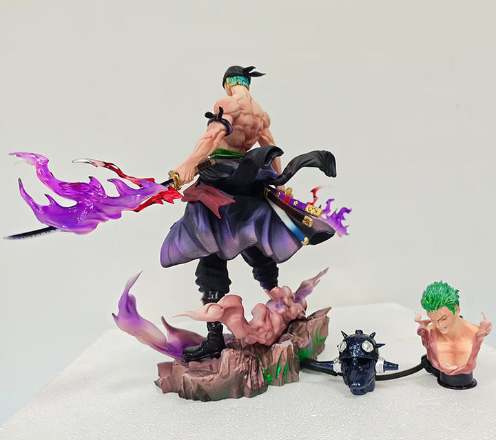 28cm One Piece Roronoa Zoro King of Hell anime figure(can lightable)