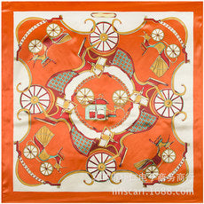 90cm New Headscarf Retro Large Cashew Flower Women's Decorative Chest Wrap Large Square Scarf Shawl Sun Protection Scarf