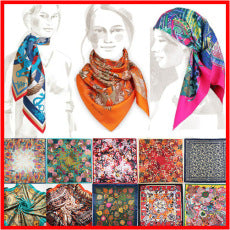 90cm New Headscarf Retro Large Cashew Flower Women's Decorative Chest Wrap Large Square Scarf Shawl Sun Protection Scarf