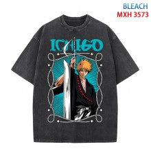 Bleach Anime Short Sleeve Wash Water Worn-Out Cotton.