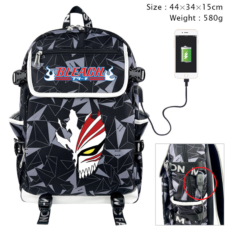 Bleach Anime USB Charging Laptop Backpack School Bag