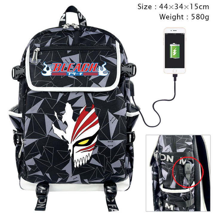 Bleach Anime USB Charging Laptop Backpack School Bag