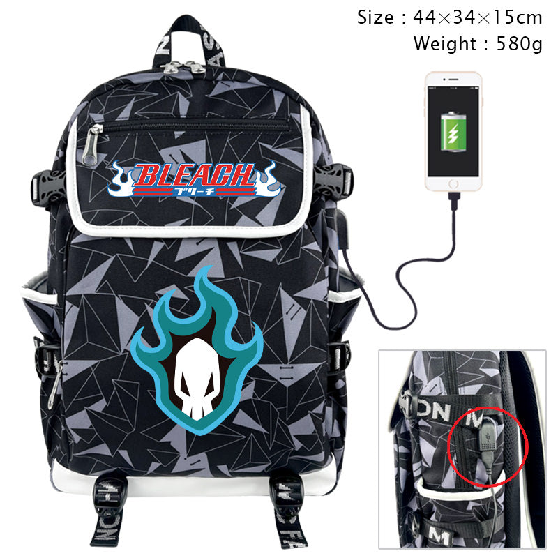 Bleach Anime USB Charging Laptop Backpack School Bag