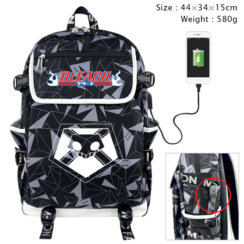Bleach Anime USB Charging Laptop Backpack School Bag
