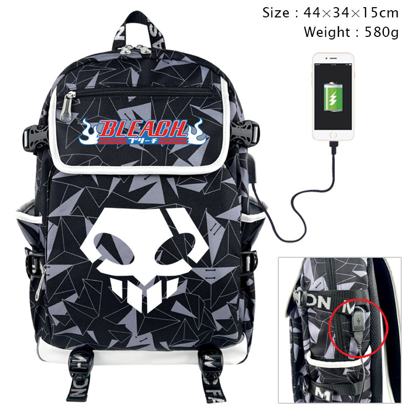 Bleach Anime USB Charging Laptop Backpack School Bag