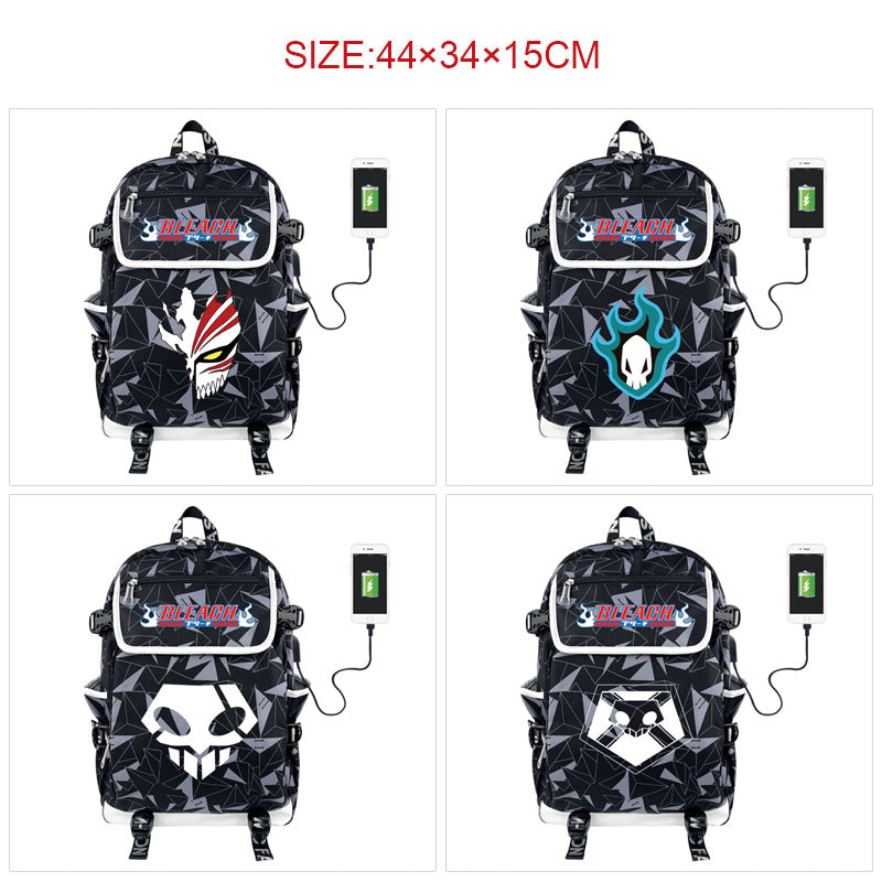 Bleach Anime USB Charging Laptop Backpack School Bag
