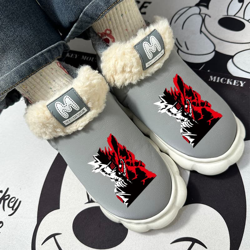 Naruto anime winter plush slippers shoes a pair