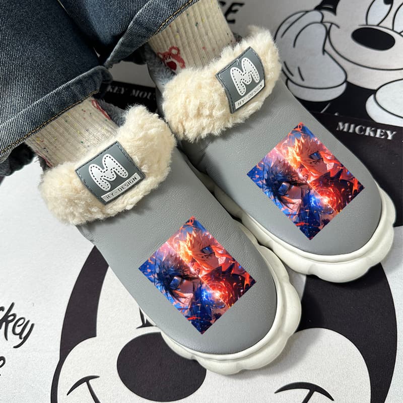 Naruto anime winter plush slippers shoes a pair