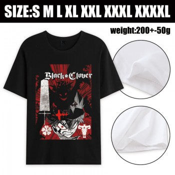 Black Clover anime Short Sleeve Cotton T-Shirts Black Clover anime Short Sleeve Cotton T-Shirts