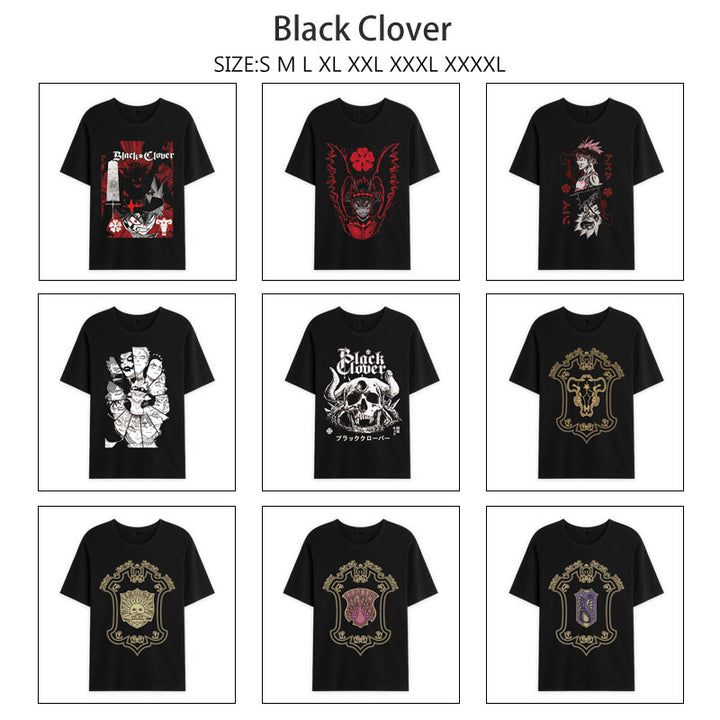 Black Clover Anime Short Sleeve Cotton T-Shirt