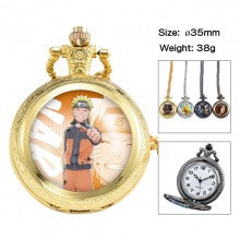 Naruto anime small necklace pocket watch