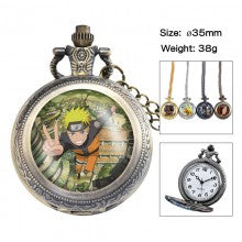 Naruto anime small necklace pocket watch