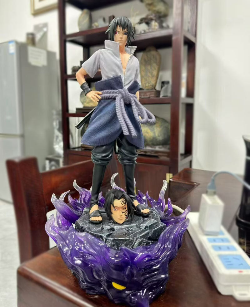 Naruto Uchiha Sasuke anime figure (2 heads)