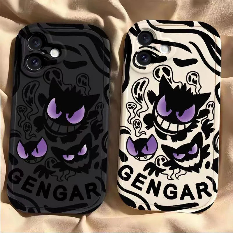 Trendy Cute Cartoon Anime Gengar Soft Silicone Phone Case for iPhone 16 17 Pro Max Shell Colorful Comfortable Mobile Phone Shell