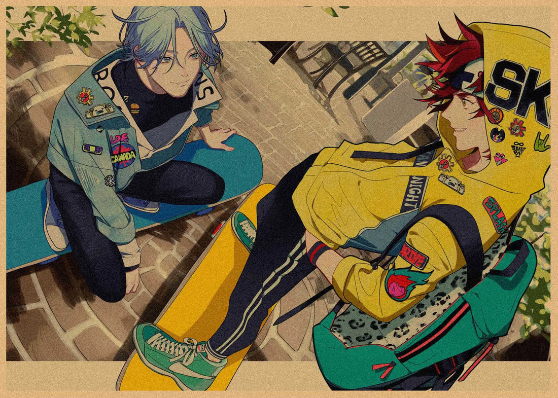 Japanese Sports Infinity Skateboard Kraft Paper Anime Poster Retro Decorative Wall Painting Mural 359