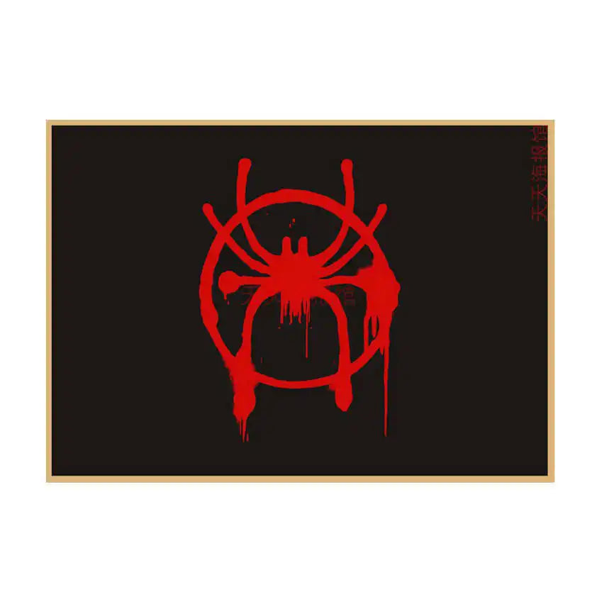 Spider-Man Poster Superhero Dormitory Internet Cafe Retro Kraft Paper Decorative Wall Painting Custom Printing Anime Posters