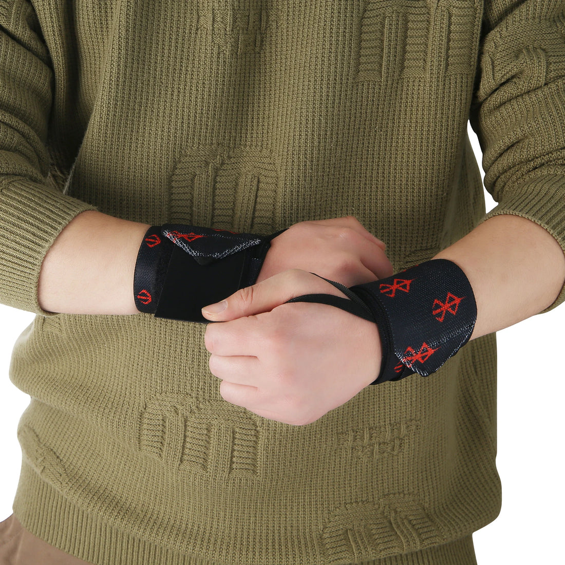 OEM Anime Berserk Weight Lifting Wrist Support Straps Anime Wrist Bands Weight Lifting Wrist Wraps with Thumb Loop