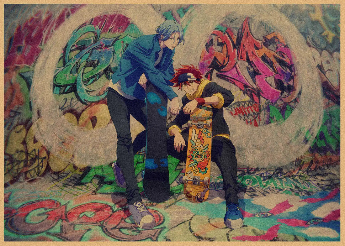 Japanese Sports Infinity Skateboard Kraft Paper Anime Poster Retro Decorative Wall Painting Mural 359