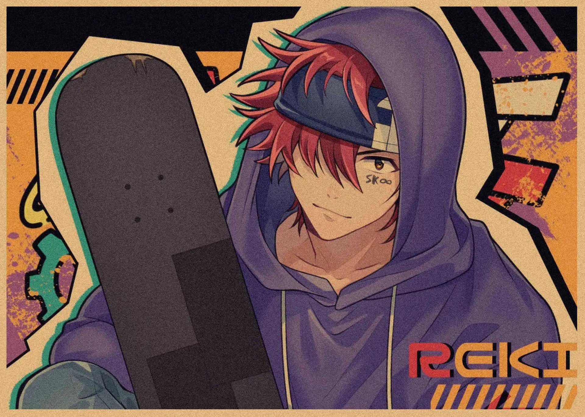 Japanese Sports Infinity Skateboard Kraft Paper Anime Poster Retro Decorative Wall Painting Mural 359
