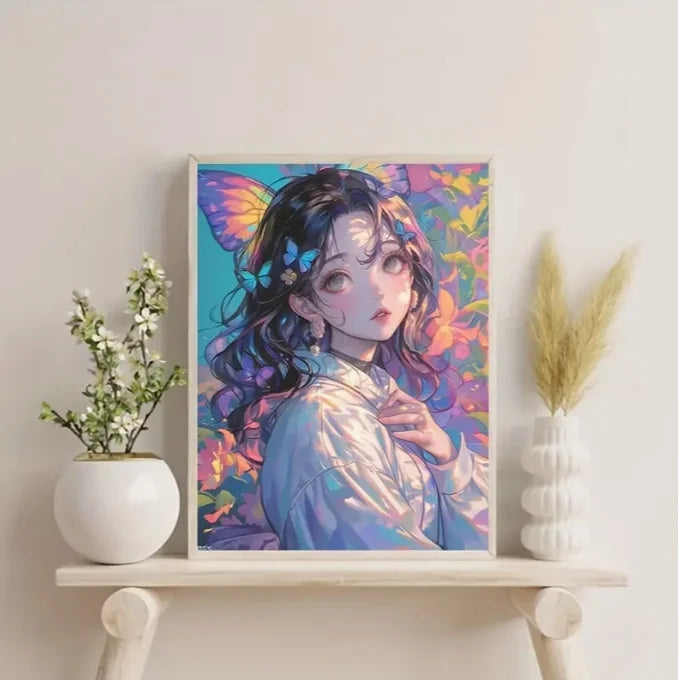 5D DIY Diamond Painting Set-Full Round Diamonds, Anime Theme, Acrylic Gemstones,For Beginners & Home Decor, Diamond Painting Kit