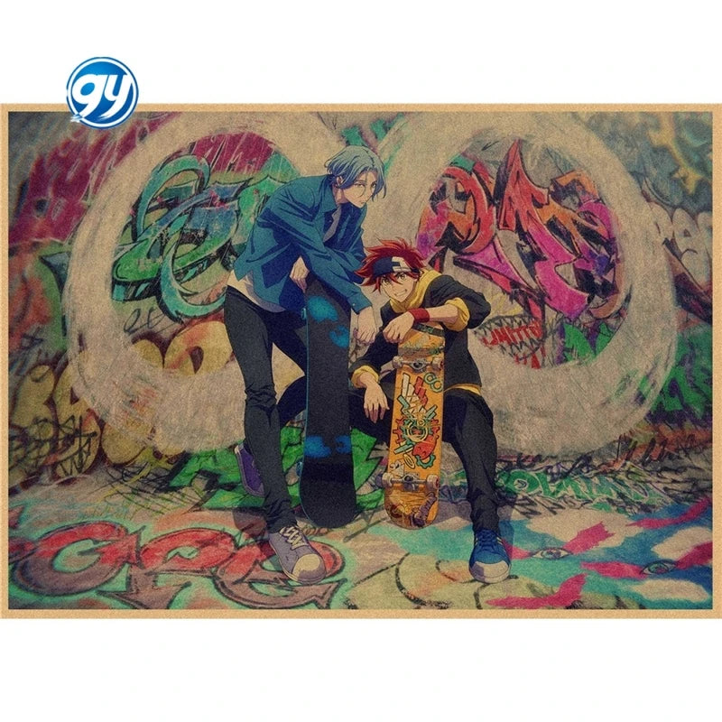 Japanese Sports Infinity Skateboard Kraft Paper Anime Poster Retro Decorative Wall Painting Mural 359