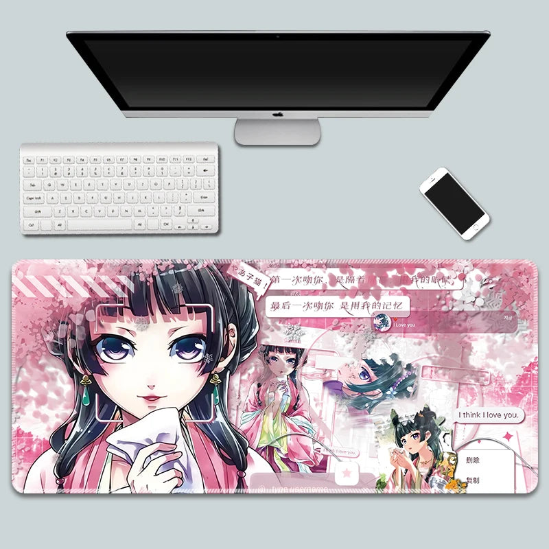 The Apothecary Diaries Gaming Mouse Pad Kawaii Colorful Extended for Mouse and Keyboard Non-Slip with Anime Cute Girl Design