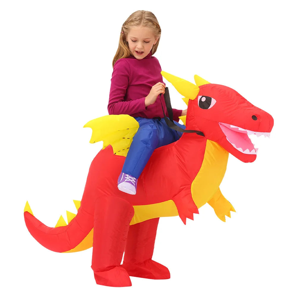 High Quality Children's Dinosaur Costume Set Anime Role Play Inflatable Suit Air Filling Custom Logo Printed All Party Supplies