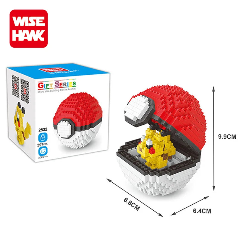 New Plastic Mini Block Micro Building Brick Anime Poke Pet Ball Construction and Model Toy for Kids Age 5 to 7 Years